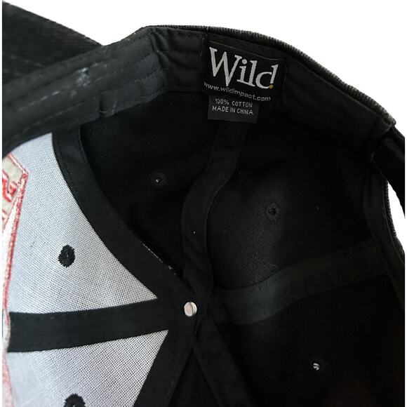 Snap-On Tools Adjustable Strapback Baseball Hat Cap Black Red Wild Impact - Picture 6 of 6